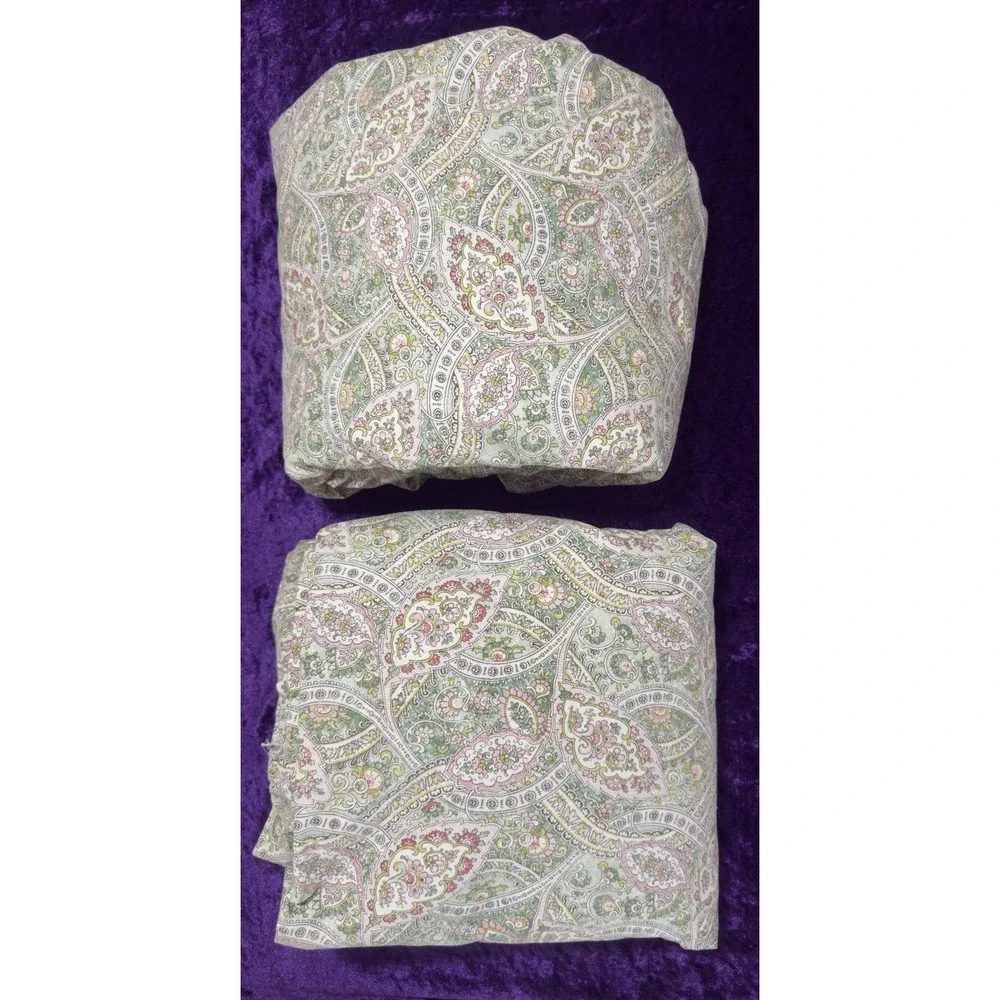 Ralph Lauren Paisley Sheet Set King Sage Floral Shabby Chic 100% Cotton Bahrain